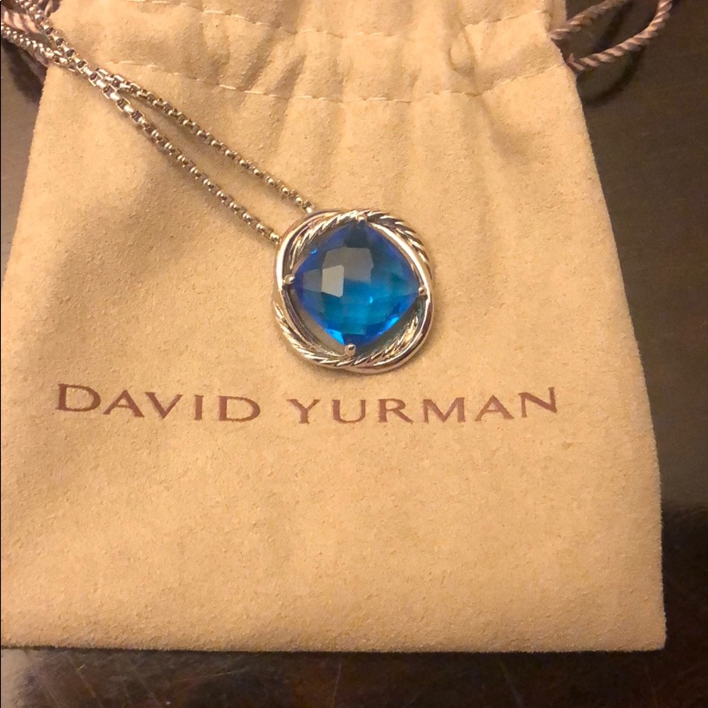 authentic david yurman necklace in blue topaz